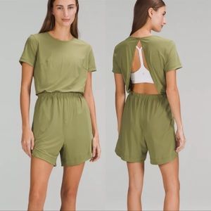 NWT Lululemon Lightweight High-Neck Romper in Bronze Green